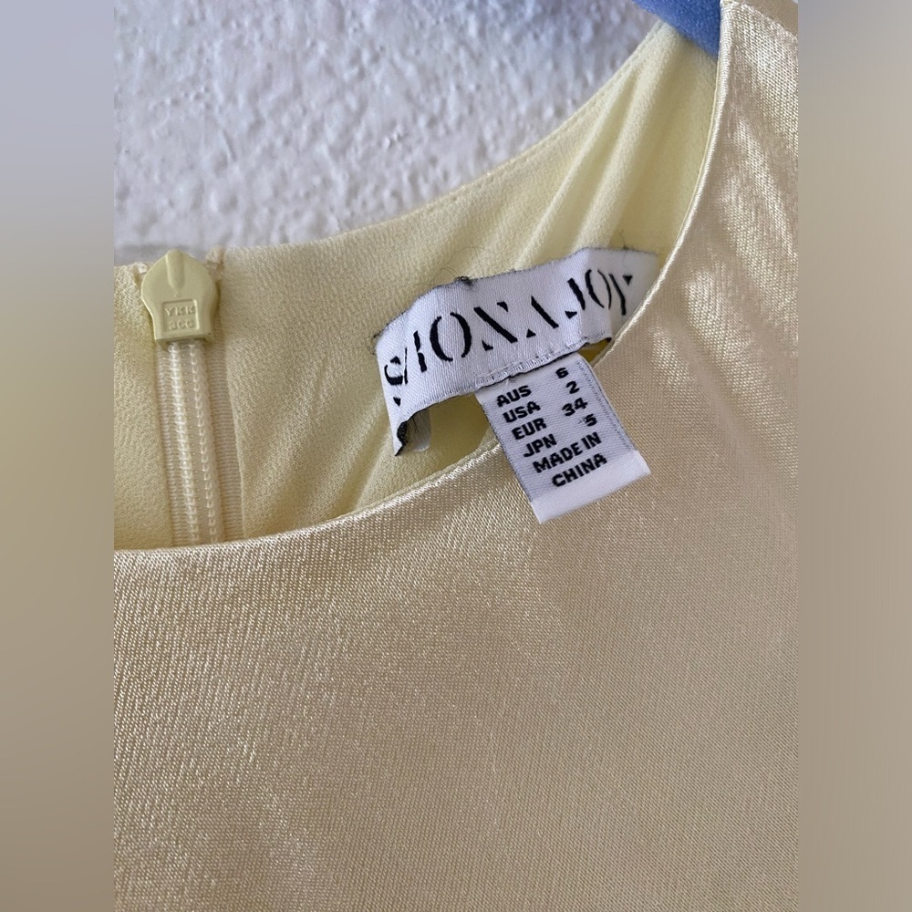 SHONA JOY BUTTER YELLOW ARIENZO ASSYMETRICAL
LONG SLEEVE GOWN MAXI DRESS SIZE 2 - Picture 6 of 14